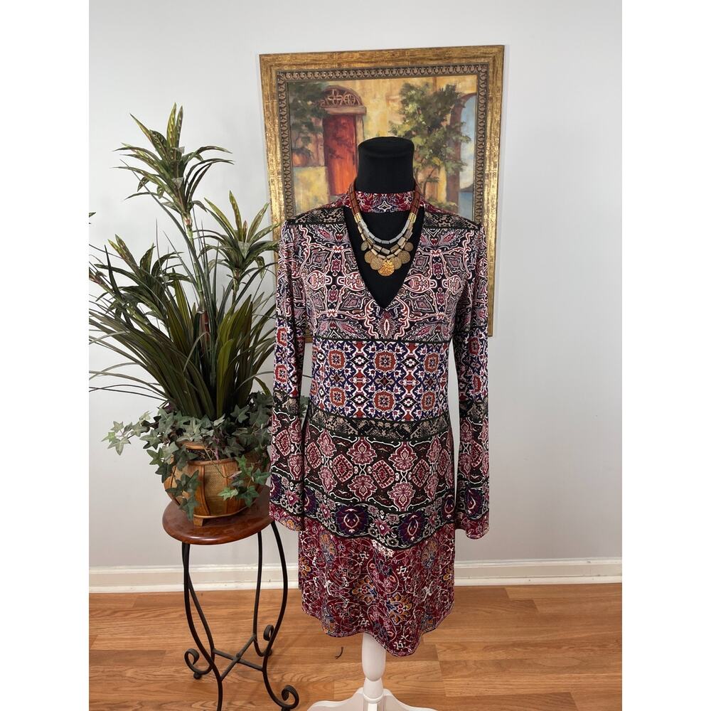 Laundry by Shelli Segal Shift Dress Women's Size 4 Multi Geometric Eclectic Boho